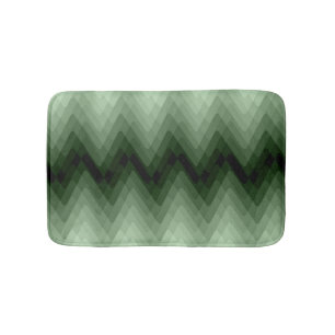 Alfombrilla De Baño Verde oscuro y zigzag de menta. lanzar almohada