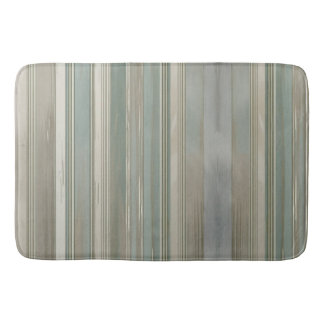 Alfombrilla De Baño Verde Salvia Azul Polvoriento Gris Taupe Franja de