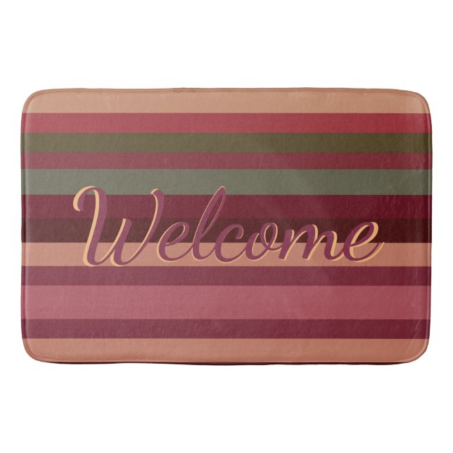 Alfombrilla De Baño Verde verde azulado Y Borgoña (Anverso)