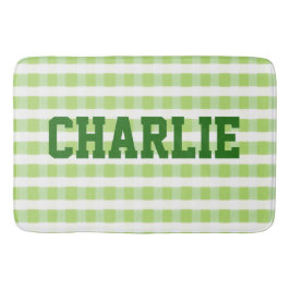 Alfombrilla De Baño Verde Y Blanco Cuadros