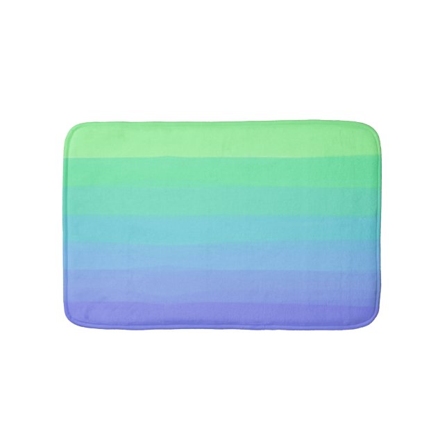 Alfombrilla De Baño Verdes brillantes y gradiente azul (Anverso)