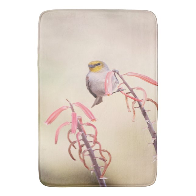 Alfombrilla De Baño Verdin encaramado sobre pénstemo (Frente vertical)