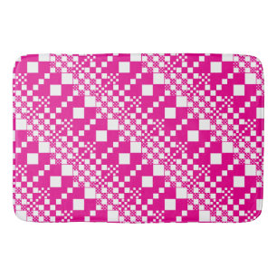 Alfombrilla De Baño Verificado, verifica en magenta y blanco