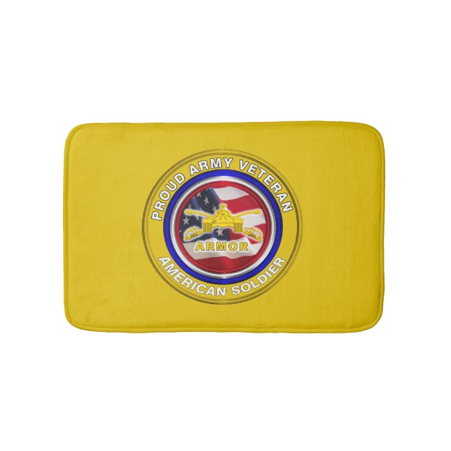 Alfombrilla De Baño Veterano militar orgulloso soldado de armas (Anverso)