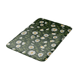 Alfombrilla De Baño Vibrant Daisy Pattern with Lush Green Accents
