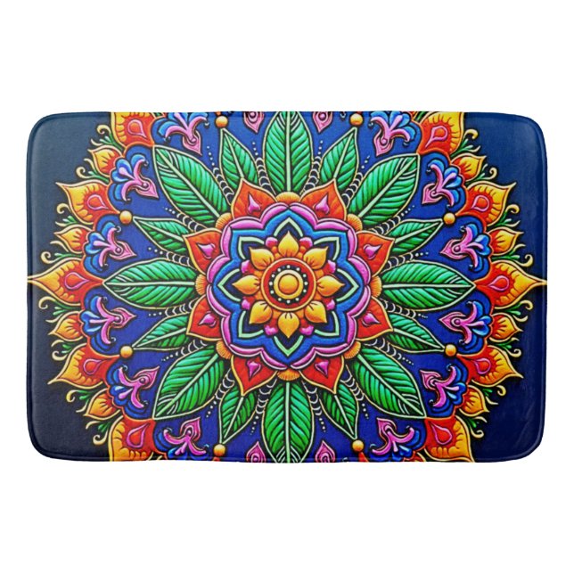 Alfombrilla De Baño Vibrant Mandala Artistry (Anverso)