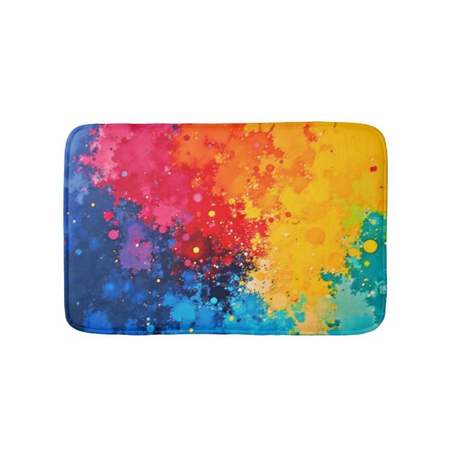 Alfombrilla De Baño Vibrant Watercolor Chaos Art (Anverso)