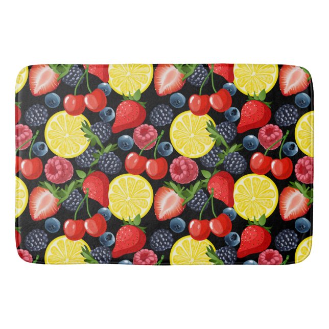 Alfombrilla De Baño Vibrante Berries y Citrus Bath Mat (Anverso)