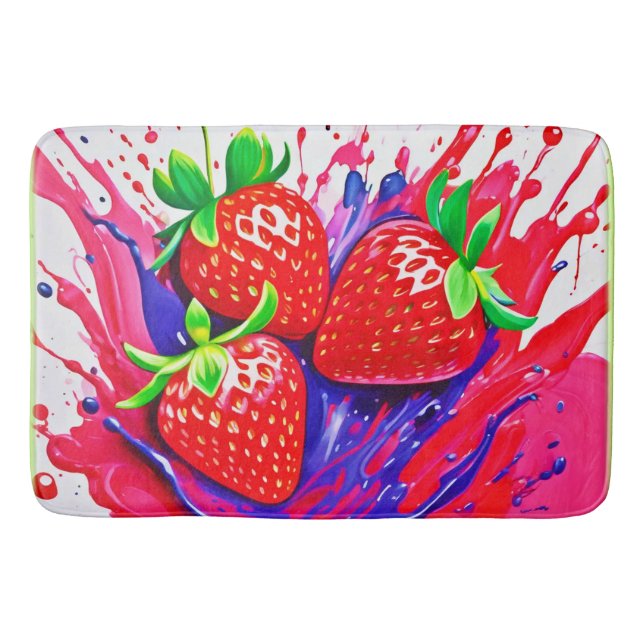 Alfombrilla De Baño Vibrante fresa (Anverso)