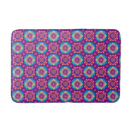Alfombrilla De Baño Vibrante Moda Boho Mandala Patrón floral
