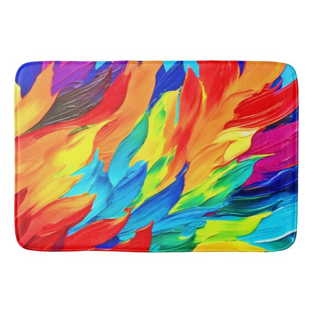 Alfombrilla De Baño Vibrante pintura abstracta de expresionismo (Anverso)