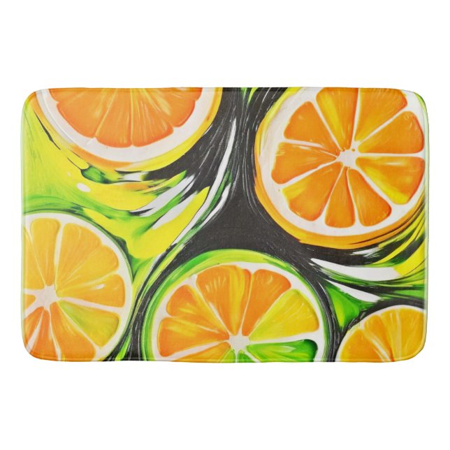 Alfombrilla De Baño Vibrante pintura de cítricos (Anverso)