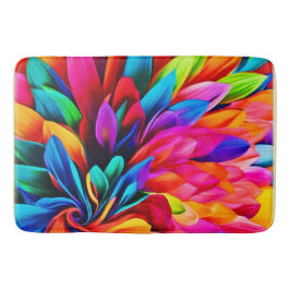 Alfombrilla De Baño Vibrante resumen de la flor arcoiris