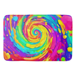 Alfombrilla De Baño Vibrante Spiral Splash Colores Arte