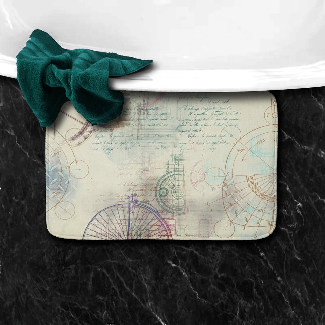 Alfombrilla De Baño Victorian Steampunk | Grunge Pastel de acuarela (Subido por el creador)