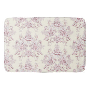 Alfombrilla De Baño Victoriano, amarillo suave, rosa suave, floral,pat