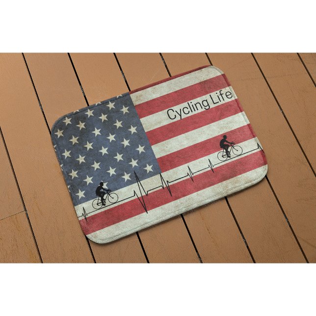 Alfombrilla De Baño Vida en bicicleta, estrellas y rayas (Subido por el creador)
