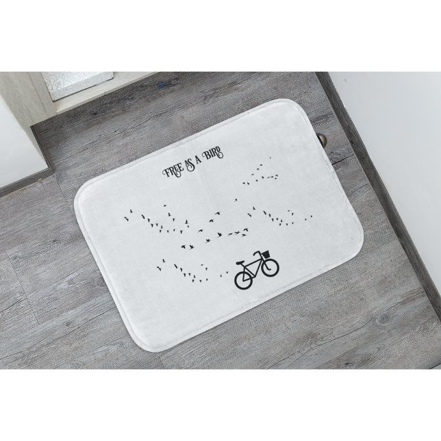 Alfombrilla De Baño Vida en bicicleta, libre como personalizable de pá (Subido por el creador)