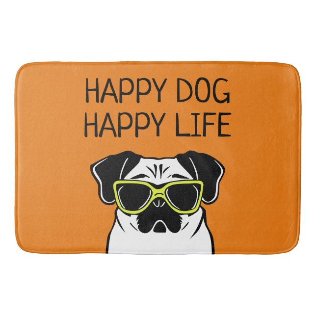Alfombrilla De Baño Vida feliz de perro (Anverso)