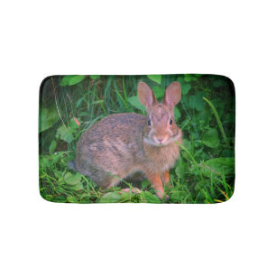 Alfombrilla De Baño Vida silvestre de conejo marrón lindo 