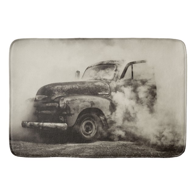 Alfombrilla De Baño Vieja quemadura oxidada del camión (Anverso)