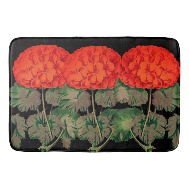 Alfombrilla De Baño Viejo Geranium Trio - floral audaz (Anverso)