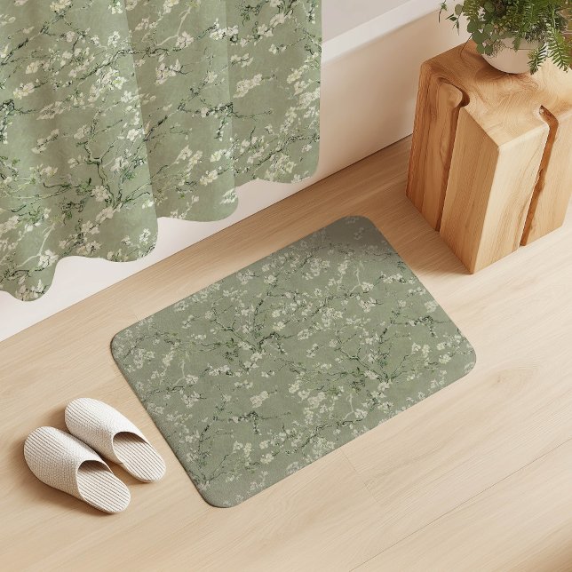 Alfombrilla De Baño Vincent Van Gogh Almond Blossom on Sage Green (Subido por el creador)