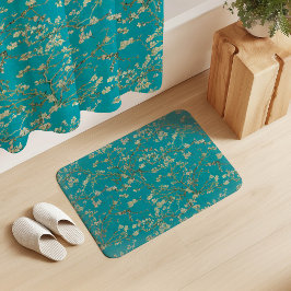 Alfombrilla De Baño Vincent Van Gogh Almond Blossom on Teal Blue