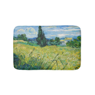 Alfombrilla De Baño Vincent van Gogh - Campo de Trigo Verde con Cypres