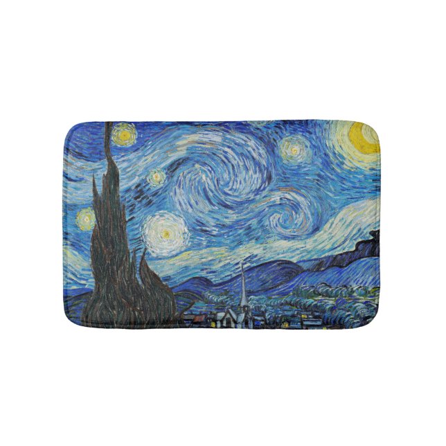 Alfombrilla De Baño Vincent van Gogh, Noche Starry (Anverso)