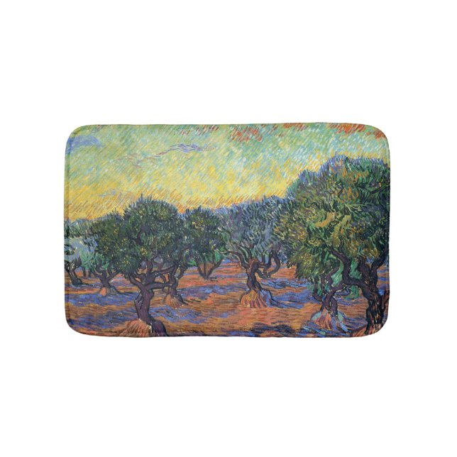 Alfombrilla De Baño Vincent Van Gogh Olive Grove Impresionsionism Art (Anverso)