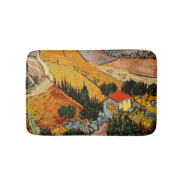 Alfombrilla De Baño Vincent van Gogh - Paisaje, Casa y Payaso (Anverso)