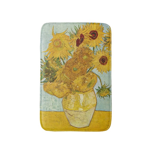 Alfombrilla De Baño Vincent Van Gogh - Vase con doce girasoles (Frente vertical)