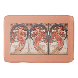 Alfombrilla De Baño Vintage Art Nouveau de Alphonse Mucha Dance 1898