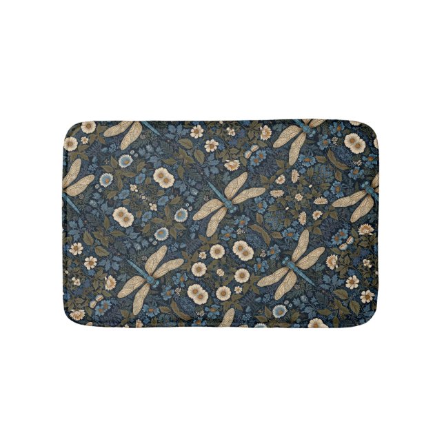 Alfombrilla De Baño Vintage blue Dragonfly (Anverso)