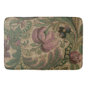 Alfombrilla De Baño Vintage Botánico Sage Mauve 1918 Patrón