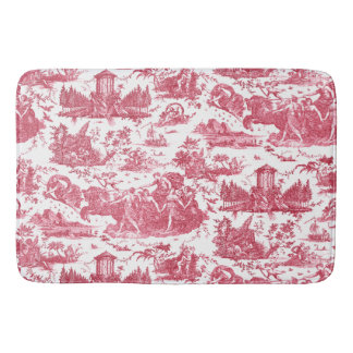 Alfombrilla De Baño Vintage Chariot francés de Dawn Toile de Jouy-Red