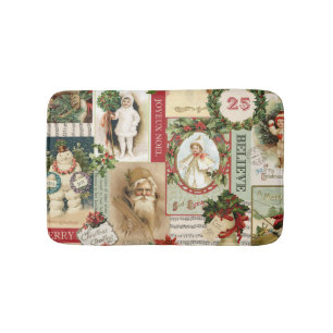 ALFOMBRILLA DE BAÑO VINTAGE CHRISTMAS COLLAGE