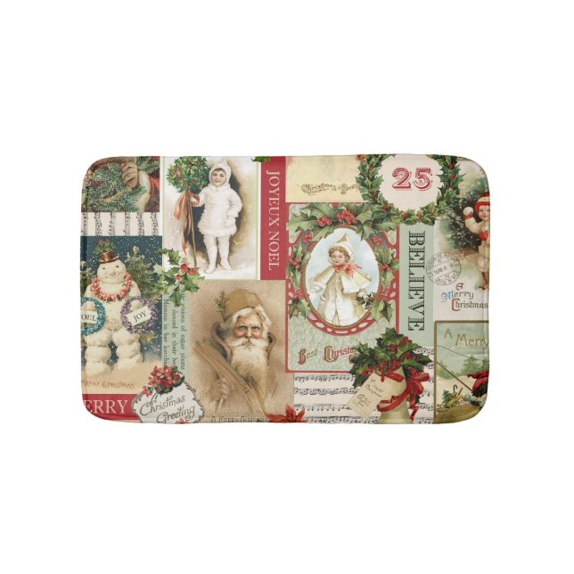 ALFOMBRILLA DE BAÑO VINTAGE CHRISTMAS COLLAGE (Anverso)