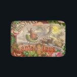 Alfombrilla De Baño Vintage Christmas Santa Claus Sleigh<br><div class="desc">¿Listo para Navidades? Un pequeño y viejo santa claus está saludando — y sus renos están corriendo por el cielo nocturno,  tirando de santa en su trineo. Las imágenes de los Navidades son de tarjetas de felicitación y libros victorianos.</div>