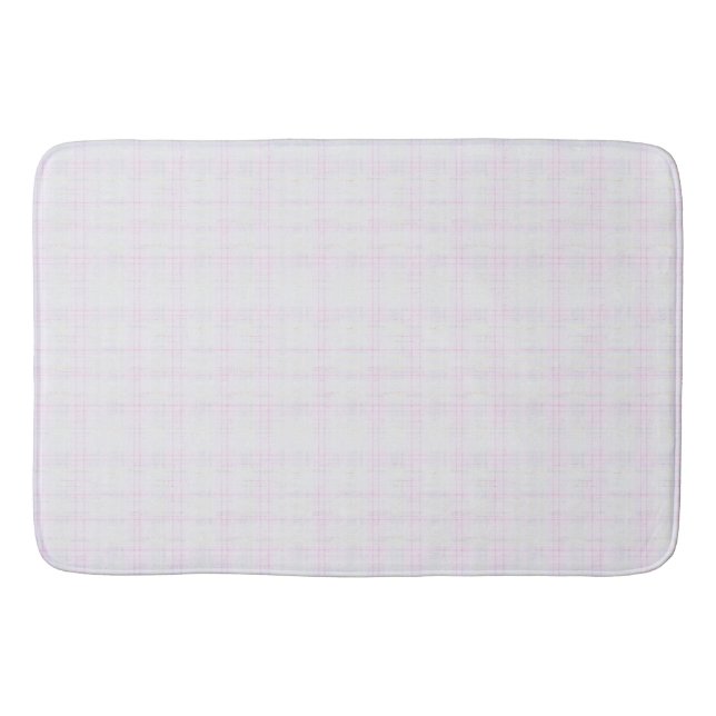 Alfombrilla De Baño Vintage Cottage White Blush Plaid (Anverso)