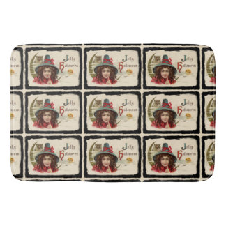Alfombrilla De Baño Vintage Jolly Halloween Witch Pattern