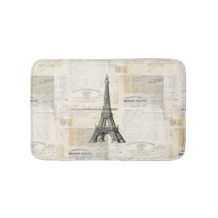 Alfombrilla De Baño Vintage Paris Ephemera Bath Rug