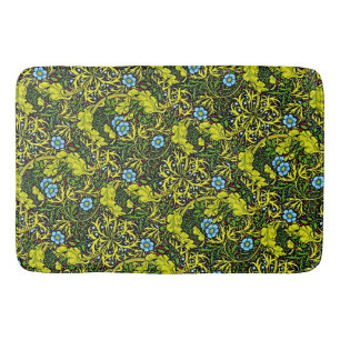 Alfombrilla De Baño Vintage Patrón de principios del siglo XX Oro verd