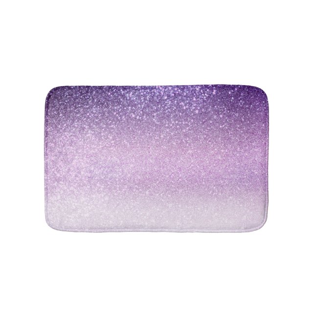 Alfombrilla De Baño Violet Lilac Pastel Purpurina triple púrpura Ombre (Anverso)