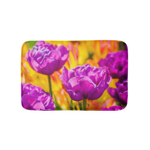 Alfombrilla De Baño Violeta encantadora de tulipanes