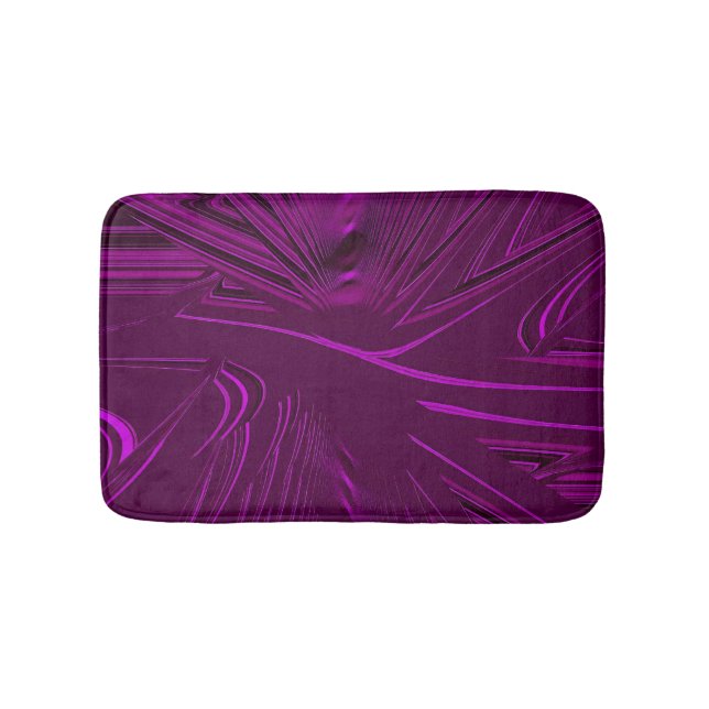 Alfombrilla De Baño Violeta oscura, púrpura, brocado de Faux magenta (Anverso)