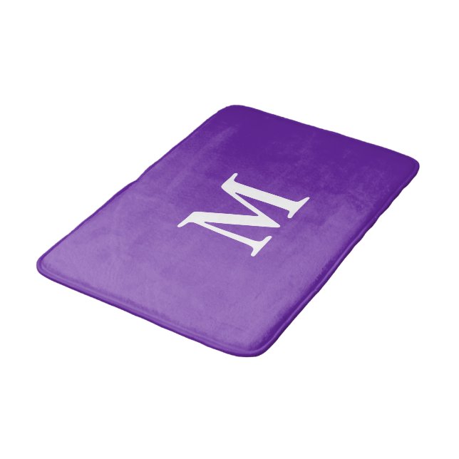 Alfombrilla De Baño Violeta Púrpura Monogramada (Angular)