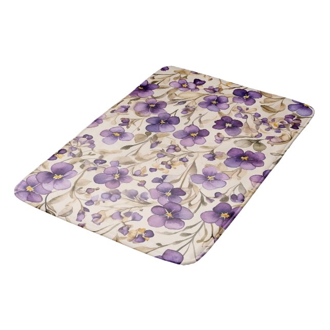Alfombrilla De Baño Violetas - acuarela (Angular)