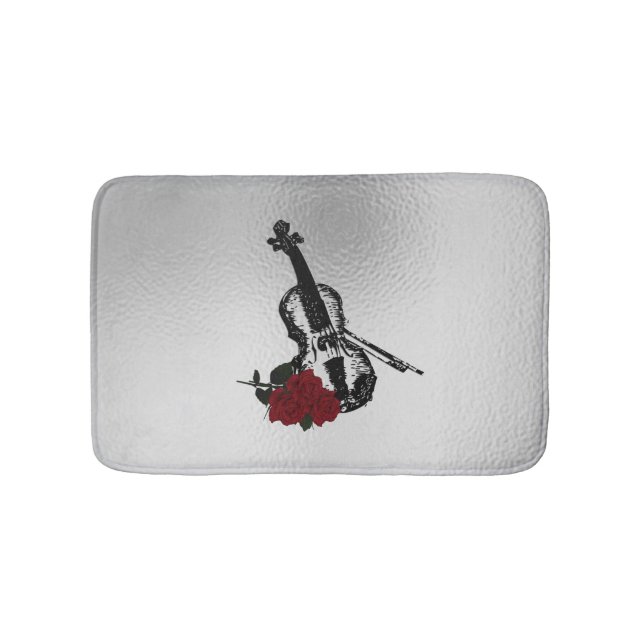 Alfombrilla De Baño Violín y Rosas (Anverso)